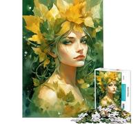 Rompecabezas de 1000 Piezas Mujer otoñal con Hojas Ayuda a ejercitar el Cerebro Decoración para el hogar Juego Familiar para Mayores de 14 años Juego de Rompecabezas Incluido (50x75cm)