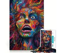 Rompecabezas de 1000 Piezas Mujer Psicodélica para Adolescentes Juego Inteligente de Rompecabezas Tiempo de Aprendizaje Imagen para armar Regalo Encantador (38x26cm)