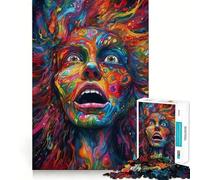 Rompecabezas de 1000 Piezas Mujer Psicodélica para Adolescentes Juguete para desarrollar la lógica y la Capacidad de relajación Corte preciso Regalo Ideal (50x75cm)
