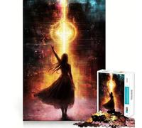 Rompecabezas de 1000 Piezas Mujer Que Busca la luz para Adolescentes Juego de Habilidades mentales Corte láser para un Ajuste Actividad Relajante para Grupos en Interiores (38x52cm)