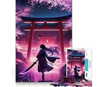 Rompecabezas de 1000 Piezas Mujer samurái en Flor de Cerezo para Adolescentes Juguete de lógica, Ligero y Relajante Decoración de Pared con Corte Suave (38x52cm)