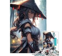 Rompecabezas de 1000 Piezas Mujer samurái Ronin Juego de ingenio desafío de Inteligencia Juguetes adictivos Regalo de cumpleaños desafío difícil (tamaño 38x52cm)