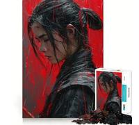 Rompecabezas de 1000 Piezas Mujer samurái Serena para Adolescentes Mejora la Memoria Fácil de Usar Ocio Corte Firme Decoración de Pared (38x26cm)