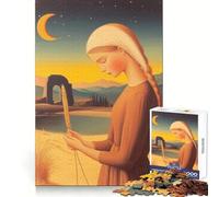 Rompecabezas de 1000 Piezas Mujer sosteniendo Trigo al Atardecer para Adolescentes Ejercicio cognitivo, relajación y Ocio Regalo Ideal para el Invierno (38x52cm)