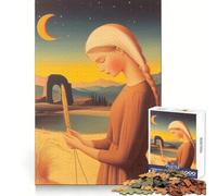 Rompecabezas de 1000 Piezas Mujer sosteniendo Trigo al Atardecer para Adultos Ideal para estimular la Memoria, brindar un Entretenimiento Tranquilo y Crear un Recuerdo inolvidable (50x75cm)