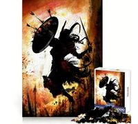 Rompecabezas de 1000 Piezas Mujer Vikinga Berserker - Desafío para el Pensamiento - Relajación acogedora - Corte preciso (50x75cm)