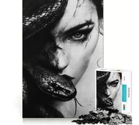 Rompecabezas de 1000 Piezas Mujer y Serpiente para Adultos Diversión y Entrenamiento Mental Corte de precisión Bordes Lisos Actividad Absorbente para Noches tranquilas (38x52cm)