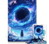 Rompecabezas de 1000 Piezas Mundo del Agujero Negro Anime Decoración de Encaje Perfecto,Regalo para Desafío Mental,Juego de Paz,Pieza de Arte Navideña 38x26cm