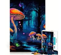 Rompecabezas de 1000 Piezas Mundo del Bosque de Hongos para Adultos Juguete de lógica y Entretenimiento Bordes Suaves Regalo conmovedor (38x52cm)