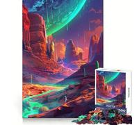 Rompecabezas de 1000 Piezas Mundo Mítico en Colores neón para Adultos Juguete para la Mente Que Alivia la ansiedad Bordes precisos Regalo Original (38x26cm)