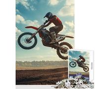Rompecabezas de 1000 Piezas MX Jump Motocross Dirtbike Juguete para decoración de Pared Gran Regalo para Juegos Juego Educativo con Piezas de Formas aleatorias Totalmente entrelazadas tamaño 50x75cm