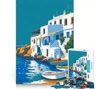 Rompecabezas de 1000 Piezas Mykonos,Grecia,Barcos,Arte,Corte sin Costuras,Juego de ingenio,Actividad Mental,Juego Tranquilo,Divertido,Regalo de cumpleaños,Afición (50x75cm)