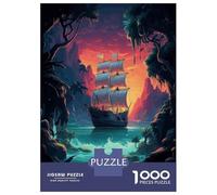 Rompecabezas De 1000 Piezas Mysterious Pirate Ship Rompecabezas para Adultos Juego Práctico Una Obra De Arte Cumpleaños Y Navidad 52x38cm/1000pcs