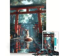 Rompecabezas de 1000 Piezas Mystic Kitsune Fox Torii para Adultos y Adolescentes Rompecabezas Mental Arte para armar sin estrés Regalo Original (38x52cm)