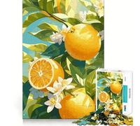 Rompecabezas de 1000 Piezas Naranjas y Flores para Adolescentes Juego Mental Juguete para el hogar Corte preciso (38x52cm)