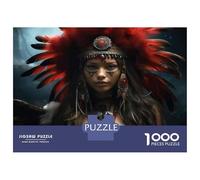 Rompecabezas De 1000 Piezas Native American Feather Headdress Rompecabezas para Adultos Juguetes Antiestrés Decoración Perfecta Cumpleaños Y Navidad 38x26cm/1000pcs