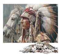 Rompecabezas de 1000 Piezas Native Spirit & Horse para Adultos y Adolescentes a Partir de 12 años. Regalos de Nochebuena (75 x 50 cm).