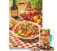Rompecabezas de 1000 Piezas Naturaleza Muerta de Picnic Italiano,Juego de articulaciones preciso,Actividad Cerebral,diversión,Tiempo Libre,Regalo de cumpleaños (50x75cm)