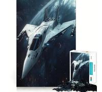 Rompecabezas de 1000 Piezas Nave Espacial Blanca en órbita para Adultos Diversión para Entrenar la Mente Piezas sin Rebabas y de Corte Limpio Actividad para Compartir en Familia (38x52cm)