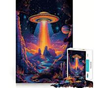 Rompecabezas de 1000 Piezas Nave Espacial OVNI en la Colina Diversión para Entrenar la Mente Encaja Perfectamente sin Huecos Actividad para Compartir con Seres Queridos (38x52cm)