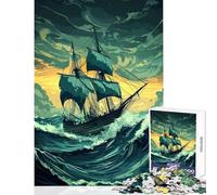 Rompecabezas de 1000 Piezas Navegando a través de la tormenta Juguetes antiestrés Gran Regalo para Juegos educativos colección de Artistas Bellas Artes tamaño 50x75cm