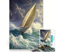Rompecabezas de 1000 Piezas Navegando a través de la tormenta para Adolescentes Juego Inteligente para Jugar en Grupo Imagen para armar y Decorar la Pared (50x75cm)