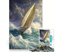 Rompecabezas de 1000 Piezas Navegando a través de la tormenta para Adolescentes Juego Inteligente para Jugar en Grupo Imagen para armar Decoración de Pared (38x26cm)