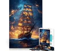 Rompecabezas de 1000 Piezas Navegando a través de Las Estrellas para Adolescentes Juguete para ejercitar la Mente Juego de Mesa en Grupo Arte y Montaje Regalo clásico (38x26cm)