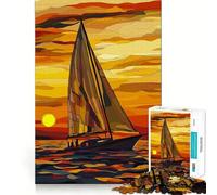 Rompecabezas de 1000 Piezas Navegando al Atardecer para Adolescentes Juguete Interactivo para Crear y Jugar Diseño Coleccionable con Corte preciso (50x75cm)