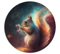 Rompecabezas de 1000 Piezas Nebulosa Ardilla Redondo, 1000 Piezas para Adultos, diseño intrincado para Adolescentes, decoración DIY y diversión para estimular el Cerebro, 67,5 x 67,5 cm