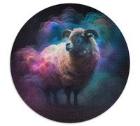 Rompecabezas de 1000 Piezas Nebulosa de Oveja, Rompecabezas Redondos de 1000 Piezas para Adultos, para decoración del hogar, Entrenamiento Mental y Regalos navideños, 67,5 x 67,5 cm