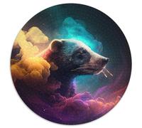 Rompecabezas de 1000 Piezas Nebulosa del Tejón de Miel, Rompecabezas Redondo de 1000 Piezas para Adultos, para decoración del hogar, Entrenamiento Mental y Regalos navideños, 67,5 x 67,5 cm