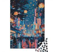 Rompecabezas De 1000 Piezas Neon City Lights Nightlife Rompecabezas para Adultos Juegos Relajantes Análisis Y Lógica Cumpleaños Y Navidad 52x38cm/1000pcs