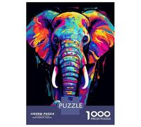 Rompecabezas De 1000 Piezas Neon Elephant Rompecabezas para Adultos Juegos Familiares Ensamblaje De Patrones Cumpleaños Y Navidad 38x26cm/1000pcs