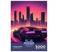 Rompecabezas De 1000 Piezas Neon Retro Sports Car Rompecabezas para Adultos Juego Práctico Una Obra De Arte Cumpleaños Y Navidad 52x38cm/1000pcs