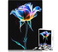 Rompecabezas de 1000 Piezas Neon Rose para Adolescentes, Divertido y lógico, Actividad educativa, Toque cálido Tamaño 50x75cm