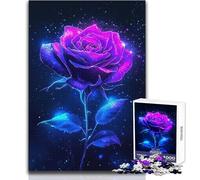 Rompecabezas de 1000 Piezas Neon Rose para Adultos y adolescentesJuego Creativo de resolución de problemasIdea de Regalo Memorable y conmovedoraTamaño 38x52cm