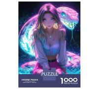 Rompecabezas De 1000 Piezas Neon Snake Girl Rompecabezas para Adultos Juego De Ingenio Difícil Difícil Único Cumpleaños Y Regalos 70x50cm/1000pcs