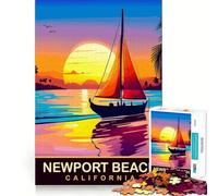 Rompecabezas de 1000 Piezas Newport Beach Ideal Cut Decor Juego cognitivo Regalo Fácil de Jugar Juego de cumpleaños Regalo (50x75cm)