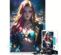 Rompecabezas de 1000 Piezas Night Pool Bikini Girl para Adultos y Adolescentes Desarrolla la Capacidad Cerebral Diseño Elegante y práctico Regalo Ideal (38x26cm)