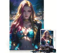Rompecabezas de 1000 Piezas Night Pool Bikini Girl para Adultos y Adolescentes Desarrolla la Capacidad Cerebral Diseño Elegante y práctico Regalo Ideal (38x26cm)