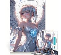 Rompecabezas de 1000 Piezas Niña ángel con Vestido Blanco para Adultos Diversión y Entrenamiento Mental Corte láser Actividad Relajante para Grupos en Interiores (38x52cm)