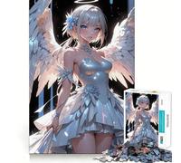 Rompecabezas de 1000 Piezas Niña ángel con Vestido Blanco para Adultos Piensa,Entrena y Juega Cierre Seguro,sin Piezas Sueltas aliviar el estrés (50x75cm)