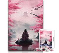 Rompecabezas de 1000 Piezas: Niña bajo los árboles de Sakura Ideal para un Ambiente Acogedor en Interiores Juguete de precisión Duradero con Enclavamiento Tamaño: 38x26cm