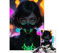 Rompecabezas de 1000 Piezas Niña con máscara Esmeralda Un Reto para completar Difícil Juegos educativos Apto para Mayores de 14 años (50x75cm)