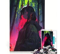 Rompecabezas de 1000 Piezas: Niña Demonio en el Bosque, Juegos Familiares, Regalo de cumpleaños, con póster y Hoja de Preguntas a Juego 38x26cm