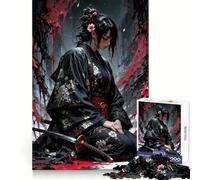 Rompecabezas de 1000 Piezas Niña samurái de luto para Adultos Ideal para ejercitar la Memoria y Disfrutar del Tiempo Libre Diseño para armar Colección de Arte (38x52cm)