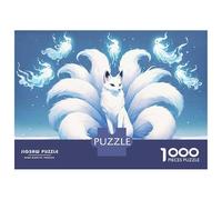 Rompecabezas De 1000 Piezas Nine-Tailed Fox Spirits Animal Rompecabezas para Adultos Juego De Ingenio Carrera De Velocidad De Manos Cumpleaños Y Navidad 38x26cm/1000pcs