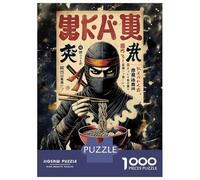 Rompecabezas De 1000 Piezas Ninja Eating Ramen Japanese Art Rompecabezas para Adultos Juego Práctico Una Obra De Arte Cumpleaños Y Navidad 70x50cm/1000pcs