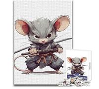 Rompecabezas de 1000 Piezas: Ninja Mouse Warrior, Juguete de precisión, Tranquilo, Divertido y para el Tiempo Libre, tamaño 38x52cm